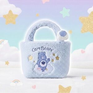 ~ AUTHENTIC ~ Miniso Care Bears Plush Grumpy Bear Mini Tote Bag New With Tags ✨